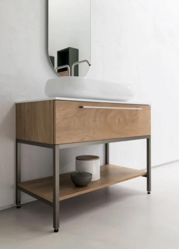 Mobile Bagno da appoggio in nobilitato effetto legno B201 BD010 di Compab