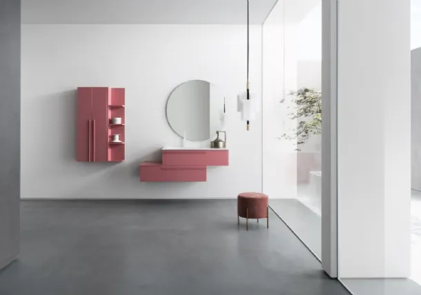Mobile da Bagno sospeso in laccato opaco B201 BD017 di Compab