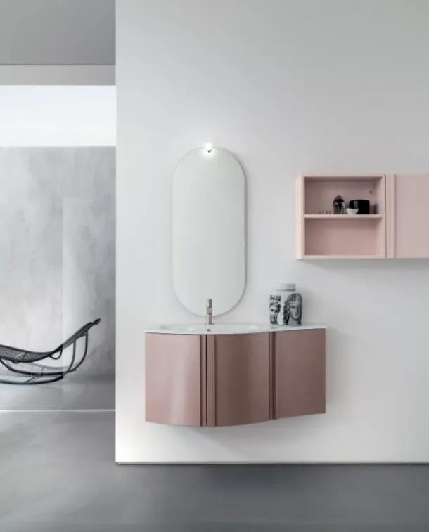 Mobile da Bagno sospeso in laccato opaco B201 BD025 di Compab