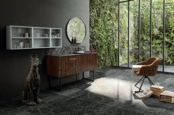 Mobile da Bagno EGOISTA EG01 finitura olivo scuro lucido di Compab