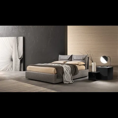 Letto in tessuto imbottito con testiera Case di Bside