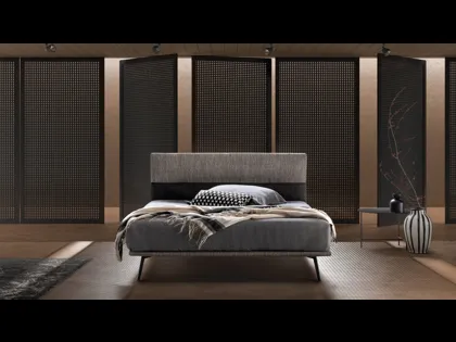 Letto minimal in tessuto con testiera Dance di Bside