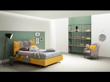 Letto in tessuto con testiera ad una piazza e mezza Dress di Bside