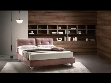 Letto in tessuto imbottito con testiera relax regolabile Nice di Bside