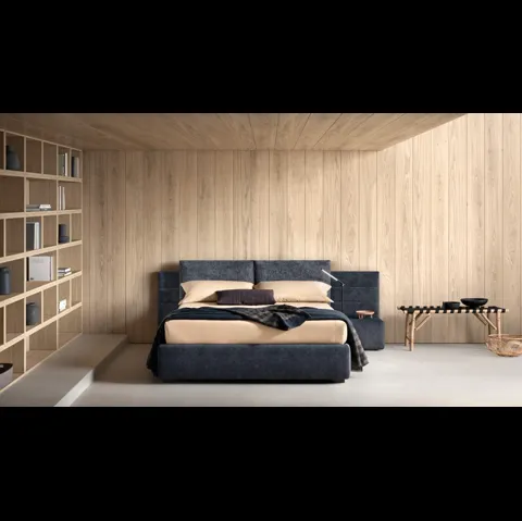 Letto con testiera in tessuto imbottito Smash Bside