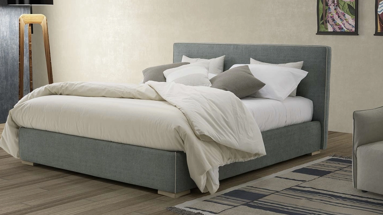 Letto in tessuto con contenitore Des Alpes di Rimar