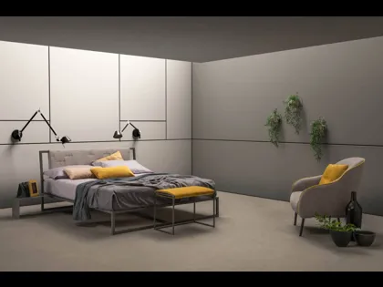 Letto matrimoniale con testiera Frame di Bside