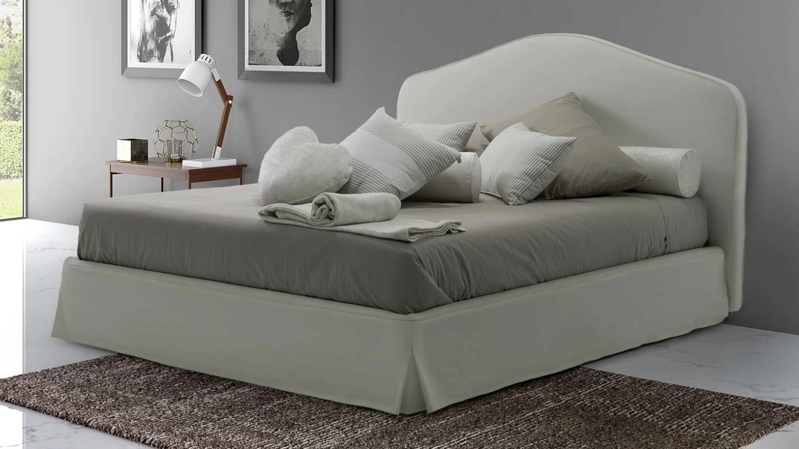 Letto classico con testiera sagomata Gemma di Rimar