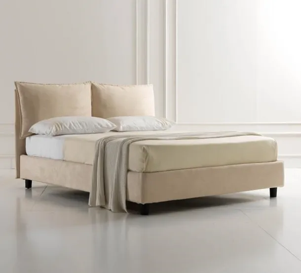 Letto in tessuto con testiera imbottita Mito di Hoppla