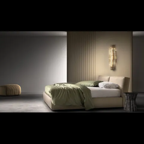 Letto matrimoniale in tessuto imbottito con testiera Light di Bside