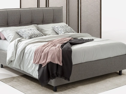 Letto in tessuto imbottito Luis con box contenitore di Rimar