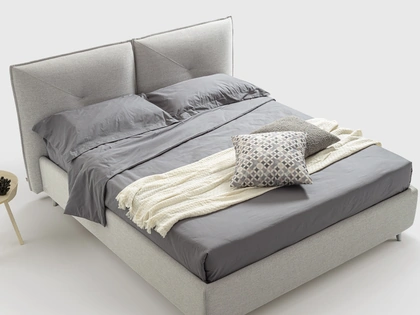 Letto matrimoniale Lulu in tessuto imbottito di Rimar