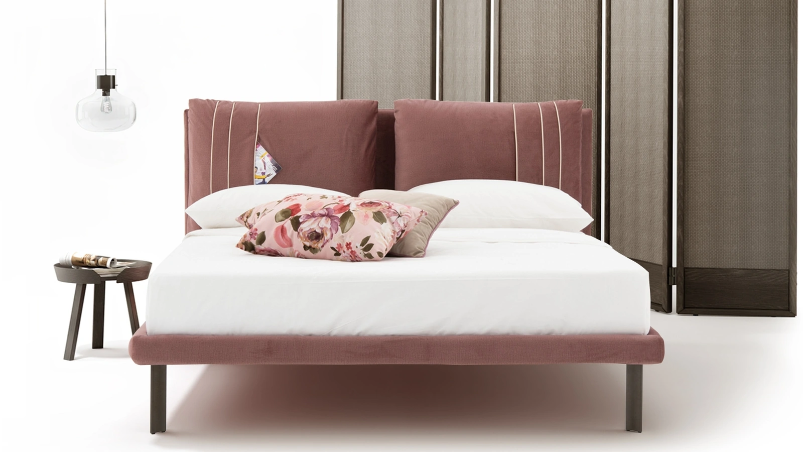 Letto in tessuto imbottito Maui Line di Rimar