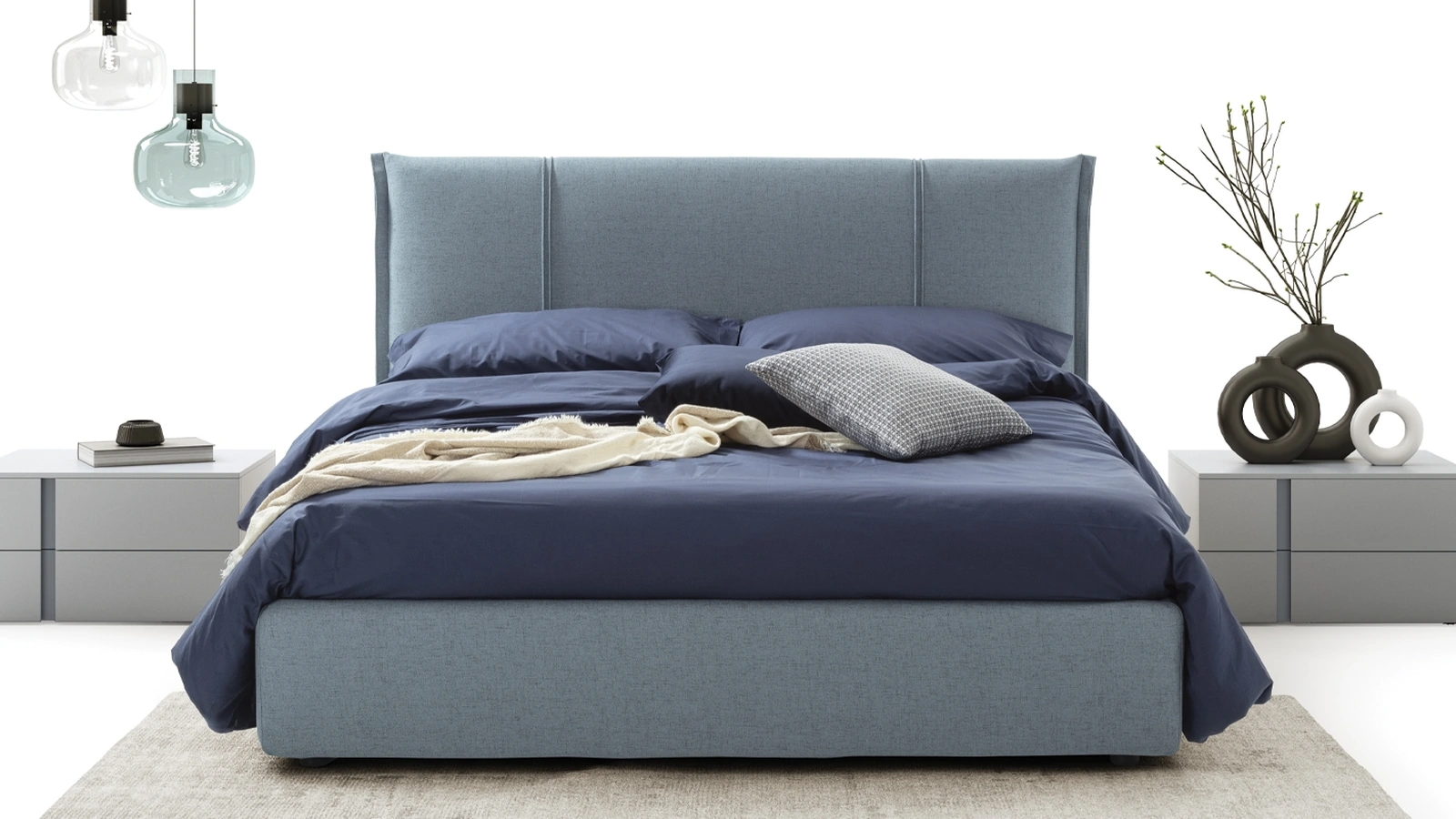 Letto in tessuto Miguel con box contenitore di Rimar