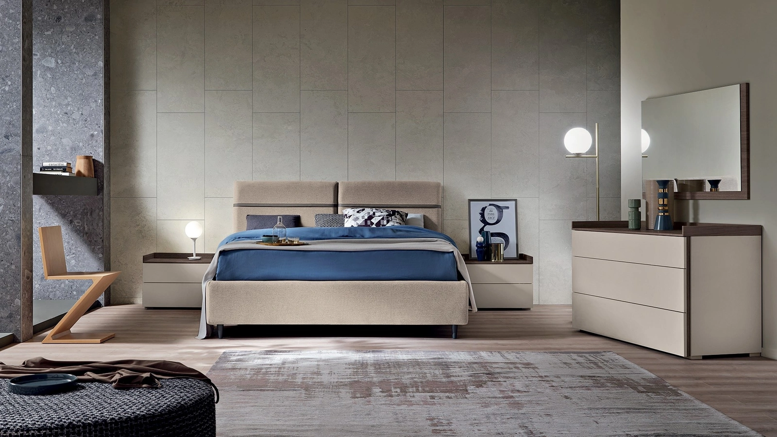 Letto in tessuto Milo di Gierre Mobili