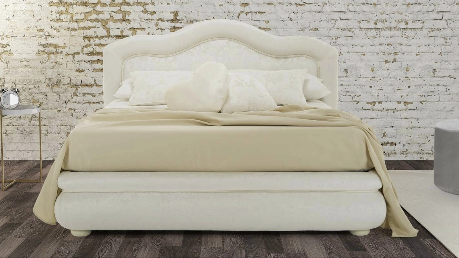Letto classico con testiera sagomata Mimosa di Rimar