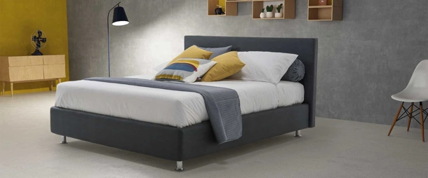 Letto matrimoniale in pelle Nettuno di Rimar