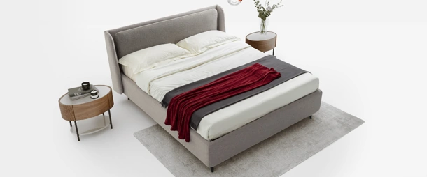 Letto in tessuto con contenitore Nevis di Rimar