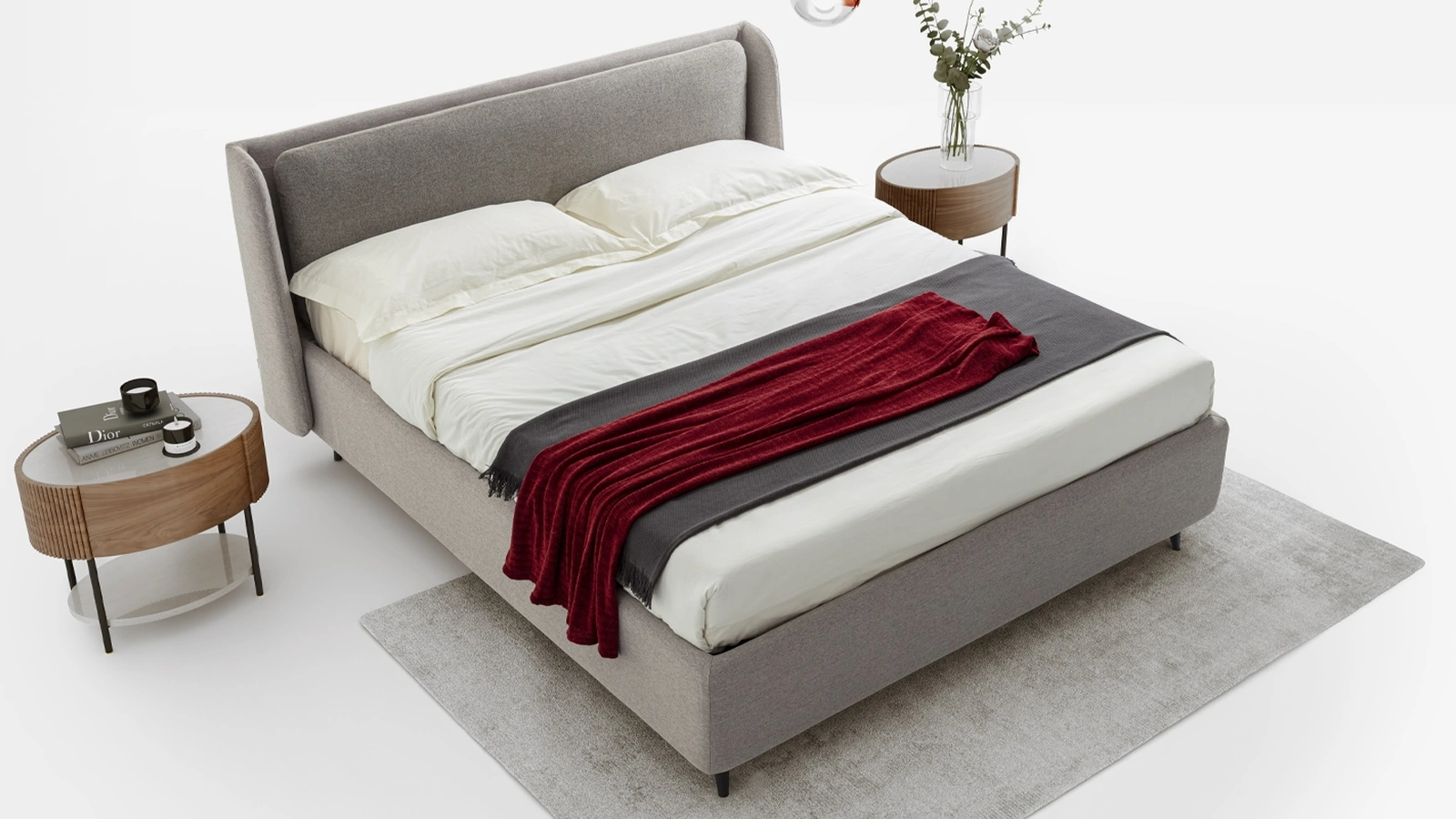 Letto in tessuto con contenitore Nevis di Rimar