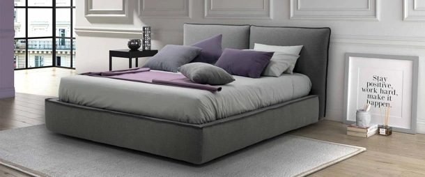 Letto matrimoniale in tessuto imbottito Norte di Rimar