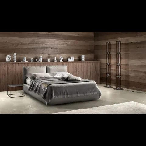 Letto in tessuto imbottito con testiera regolabile Quiet di Bside
