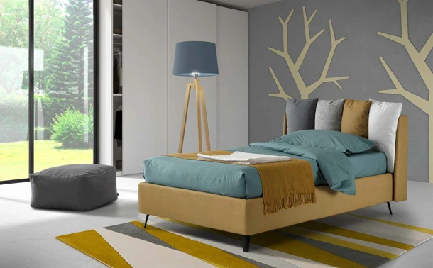 Letto singolo con box contenitore Bloom di Rimar