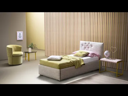 Letto moderno singolo imbottito Bloom di Bside