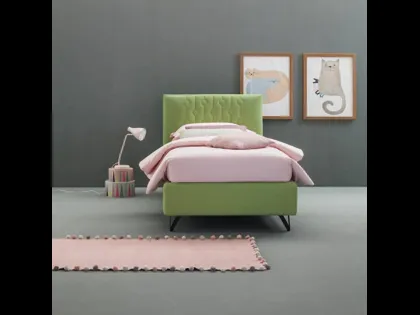 Letto singolo moderno in tessuto con testiera Loop di Bside