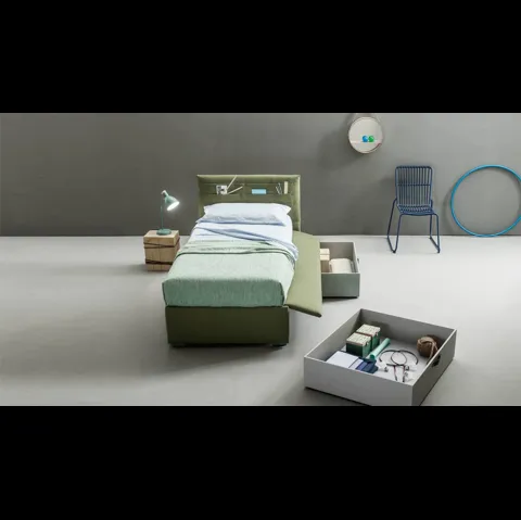 Letto singolo con cassetti contenitore Pocket di Bside
