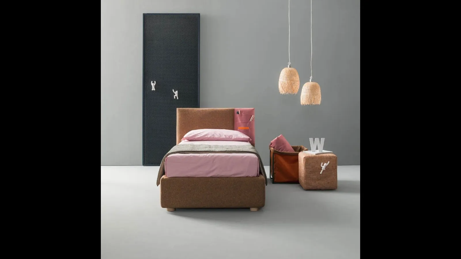 Letto singolo con contenitore Rift di Bside