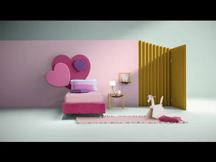 Letto moderno singolo con testiera a forma di cuore Sweet di Bside