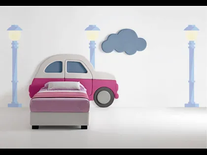 Letto moderno in tessuto per bambini Car di Bside