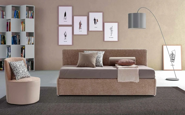 Letto singolo con contenitore Coco Back di Rimar