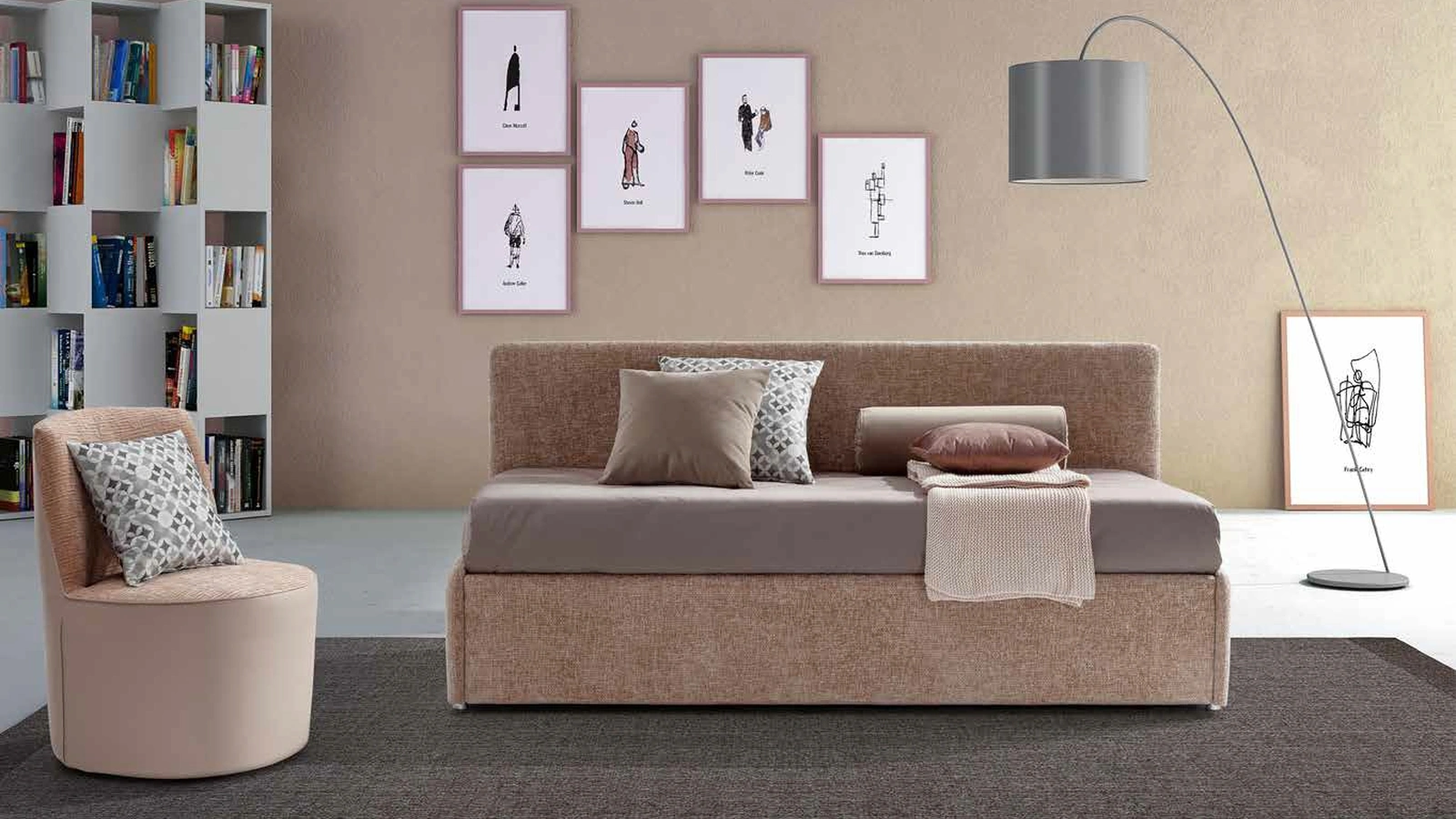 Letto singolo con contenitore Coco Back di Rimar