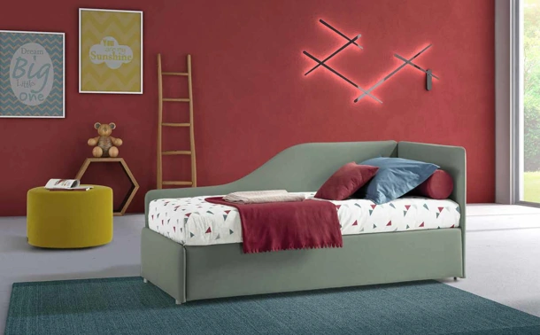 Letto singolo in tessuto Coco Shape di Rimar