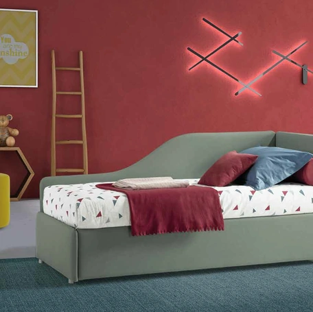 Letto singolo in tessuto Coco Shape di Rimar