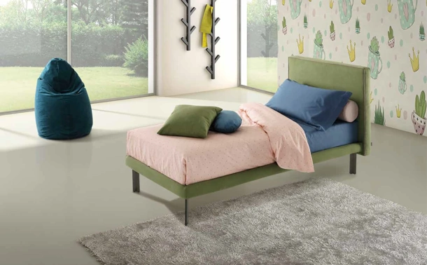 Letto singolo con testiera Des Alpes di Rimar