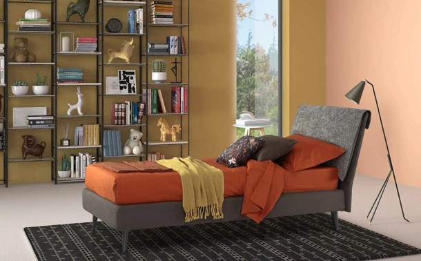 Letto singolo in tessuto Hook di Rimar