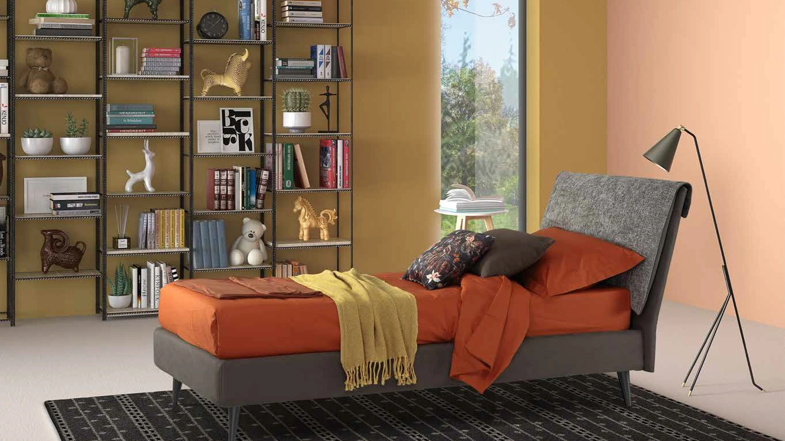 Letto singolo in tessuto Hook di Rimar