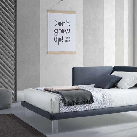 Letto singolo in tessuto imbottito Pixel 03 di Rimar