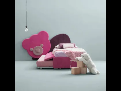 Letto singolo per bambini, in tessuto con letto estraibile Ted di Bside