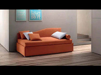 Letto in tessuto imbottio moderno Twice Centrale Sagomato di Bside