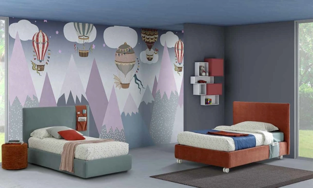 Letto singolo con box contenitore Vela di Rimar