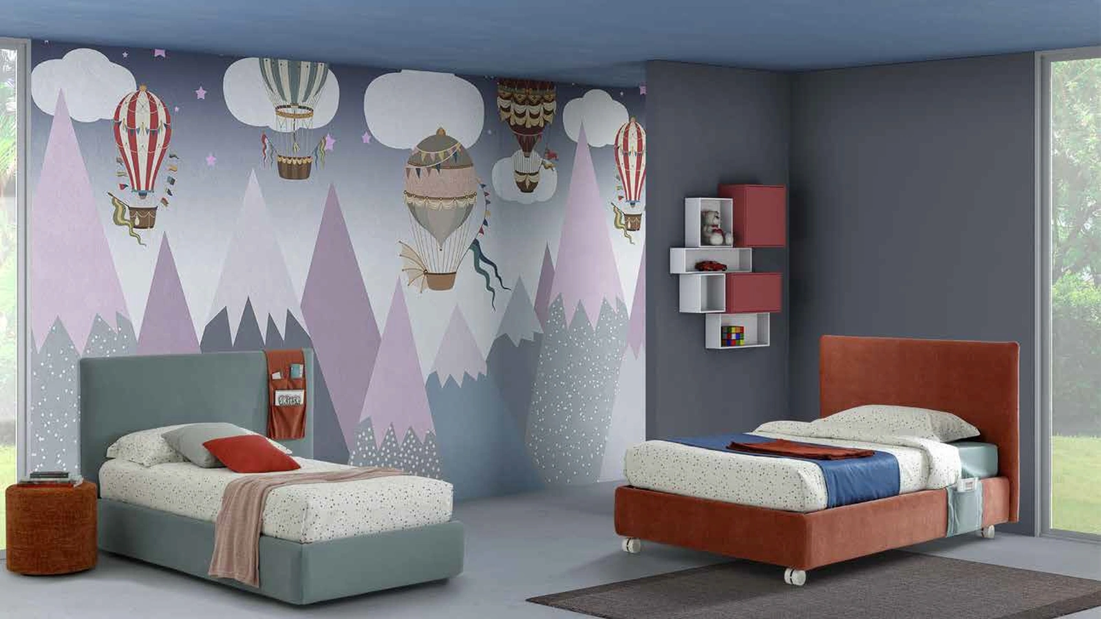 Letto singolo con box contenitore Vela di Rimar