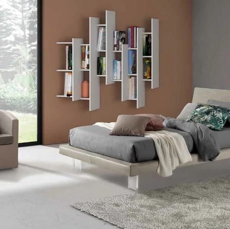 Letto singolo Yoru in ecopelle e tessuto di Rimar