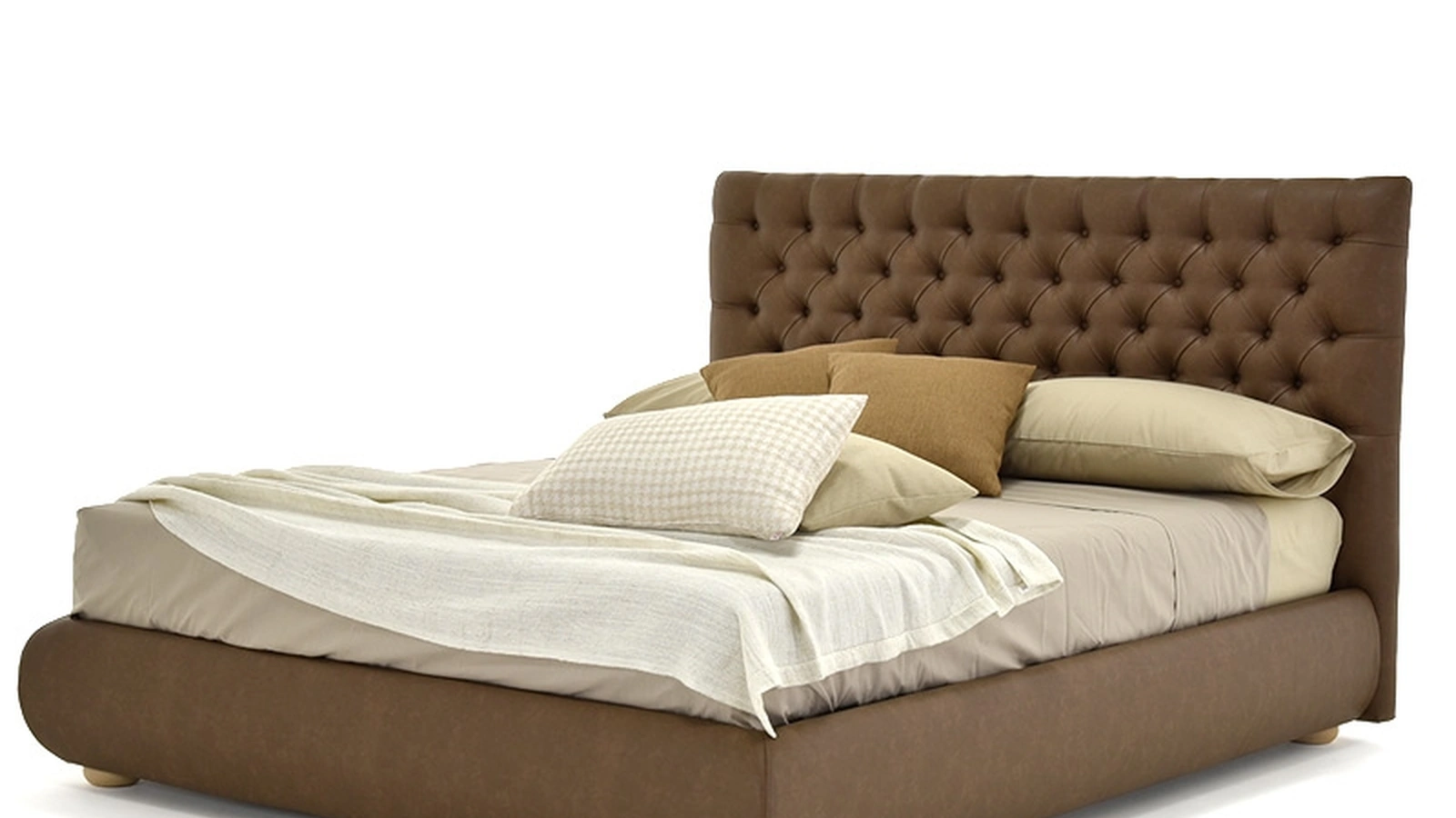 Letto in pelle Sirio con testiera trapuntata di Rimar