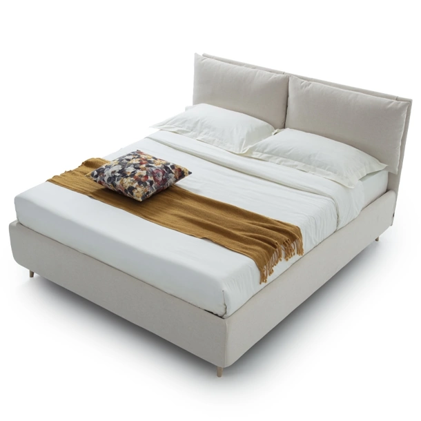 Letto in tessuto imbottito Taipei con contenitore di Rimar