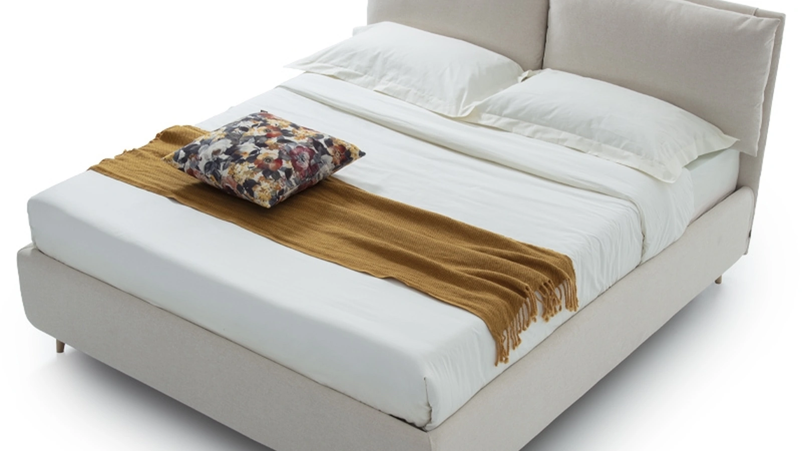 Letto in tessuto imbottito Taipei con contenitore di Rimar