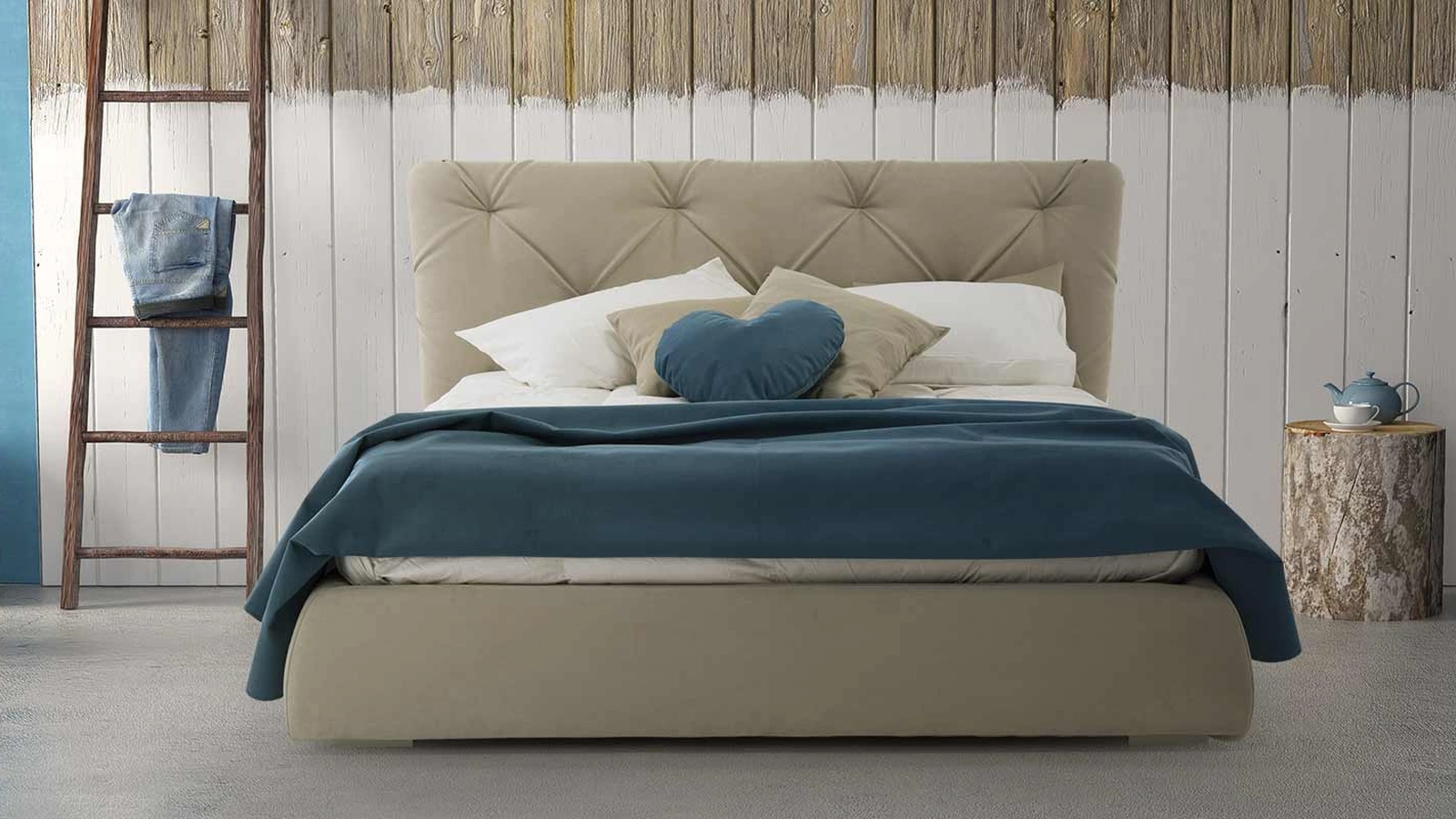 Letto in tessuto Vega di Rimar