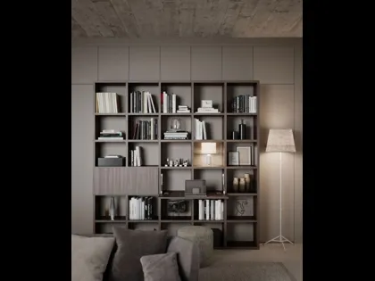 Libreria componibile in melaminico finitura Ossidato di Nardi Interni